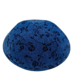 KIPPA IMPRIMÉE ROSES BLEUES ENFANTS