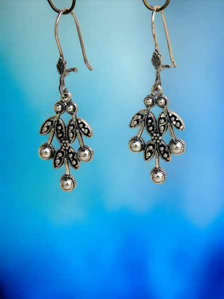 עגילי כסף טהור 925 בדוגמת תותים