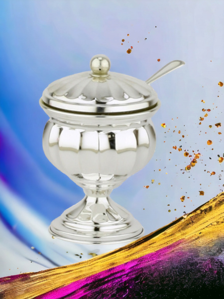 POT À MIEL POUR ROSH HACHANA EN ARGENT PUR : 925 ARGENT STERLING 