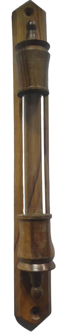 Étui de Mézouza 7 cm en Verre montée sur bois d'olivier (couleur foncée)