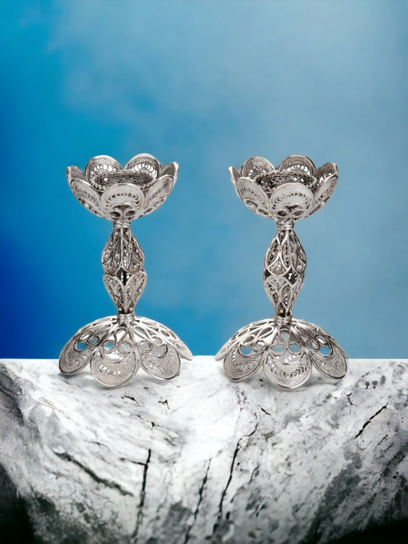 BOUGEOIRS EN ARGENT PUR 