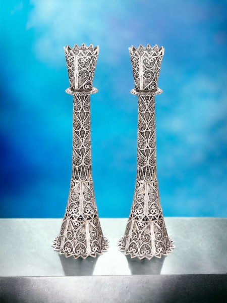 BOUGEOIRS EN ARGENT PUR 