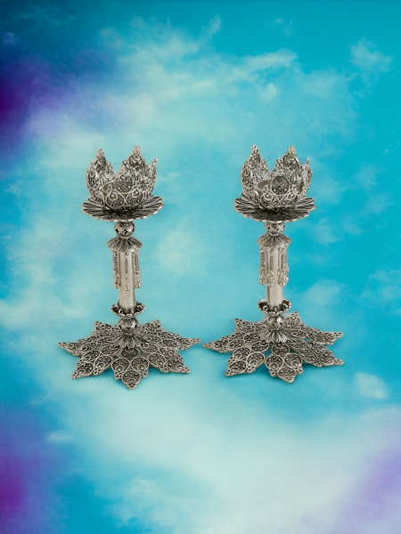 BOUGEOIRS EN ARGENT PUR 