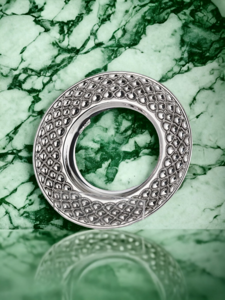 ASSIETTE POUR VERRES DE KIDOUSH EN ARGENT PUR : 925 ARGENT STERLING 