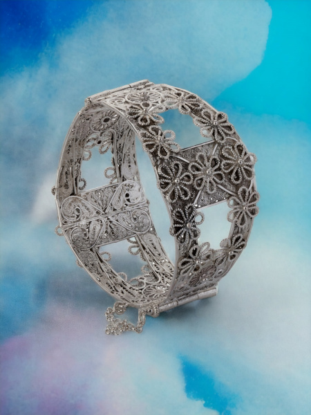 BRACELET CRÉOLE EN ARGENT PUR 