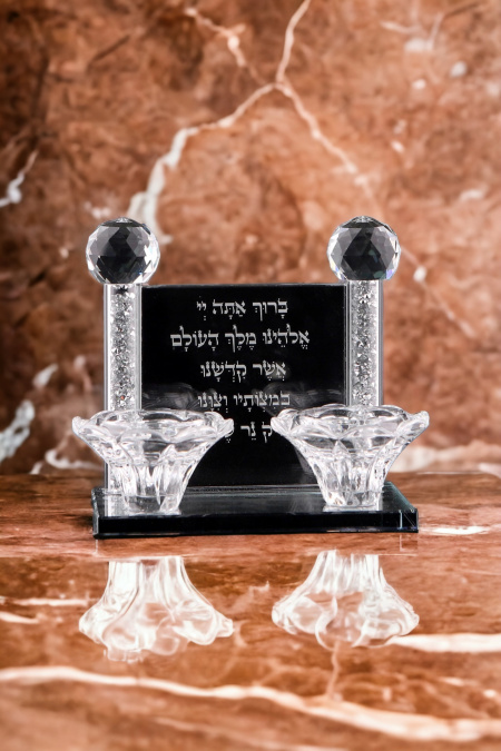 Bougeoirs de chabbat avec paillettes 