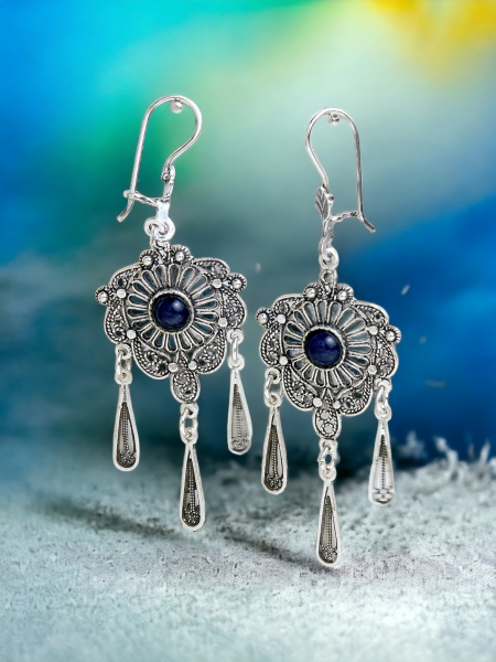 BOUCLES D'OREILLES EN ARGENT PUR 