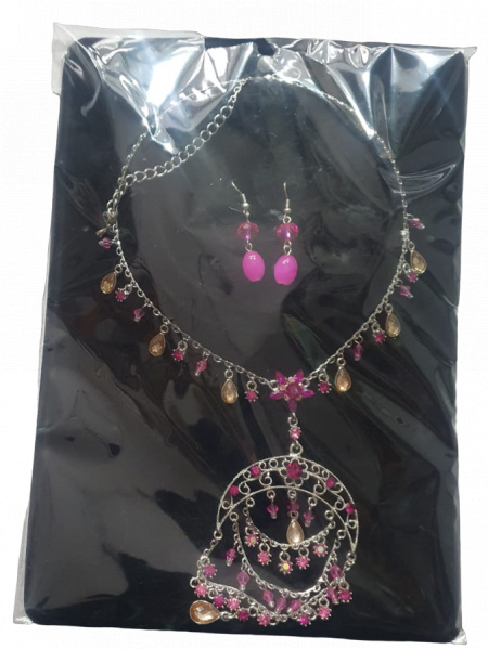 Collier Fantaisie + boucles d'oreille