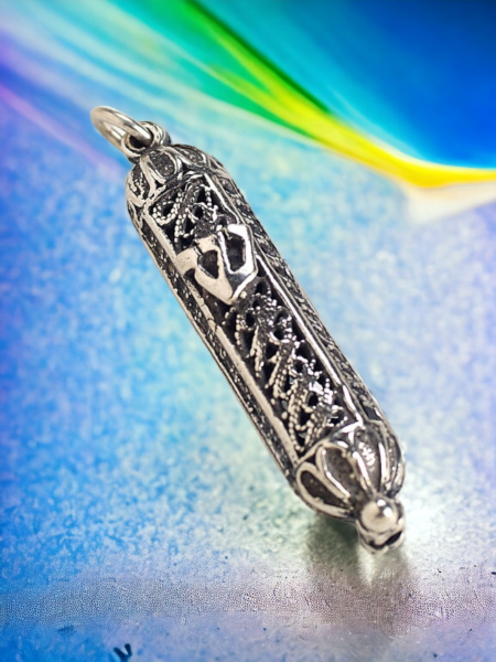 PENDENTIF MÉZOUZA EN ARGENT PUR 