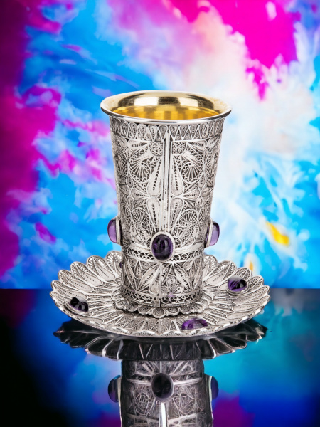 VERRE DE KIDOUSH EN ARGENT PUR 