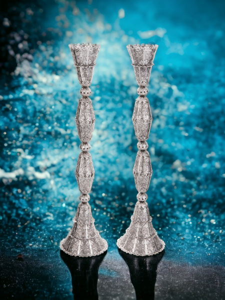 CHANDELIERS EN ARGENT PUR 