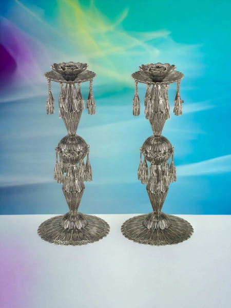 BOUGEOIRS EN ARGENT PUR 