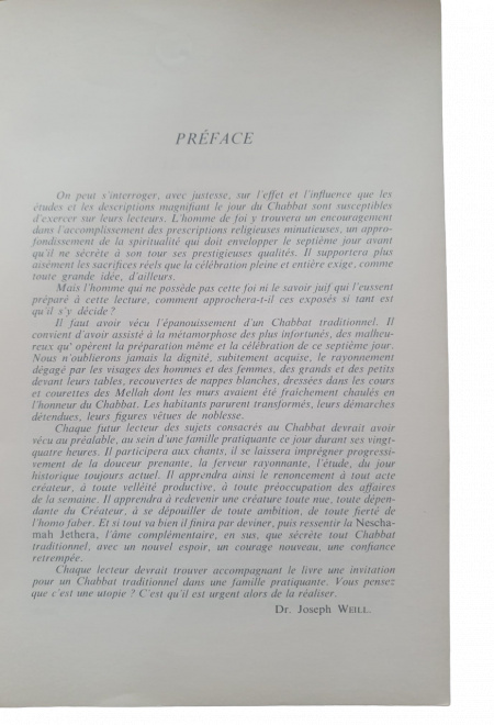 LE CHABBAT DANS LE CHOULHAN 'AROUKH