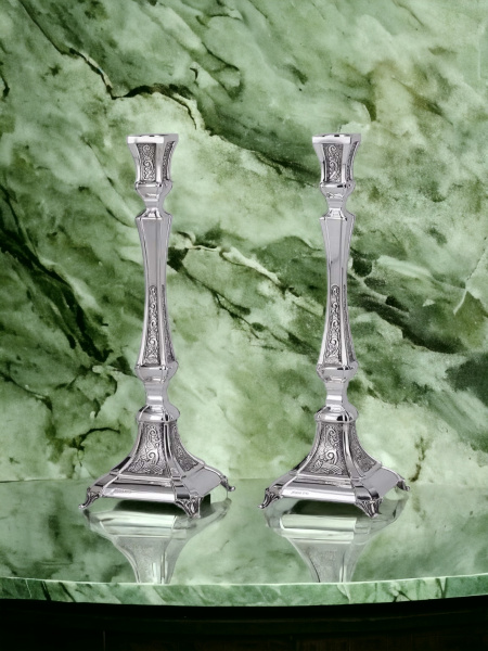 BOUGEOIRS DE CHABBAT EN ARGENT PUR : 925 ARGENT STERLING 