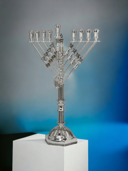 'HANOUKIA 'HABAD DE LUXE EN ARGENT PUR : 925 ARGENT STERLING 