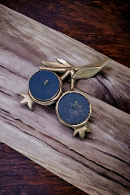 Bougeoirs allumage Tsadikim design d'une branche de grenade