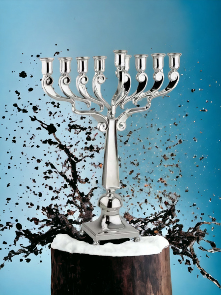 'HANOUKIA EN ARGENT PUR : 925 ARGENT STERLING 