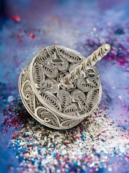 TOUPIE EN ARGENT PUR 