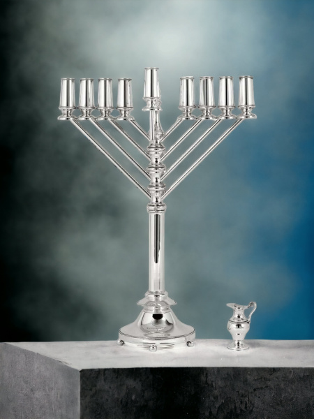 'HANOUKIA 'HABAD EN ARGENT PUR : 925 ARGENT STERLING 