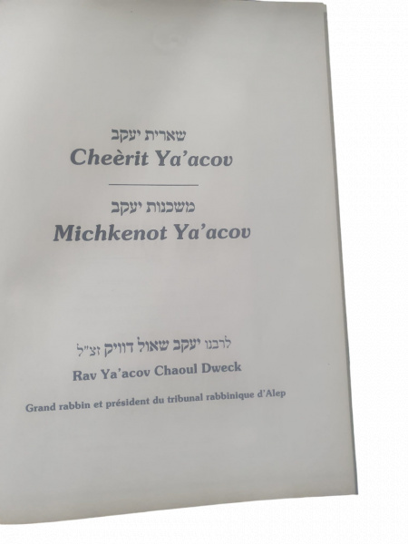 Cheérit Ya'acov Michkenot Ya'acov