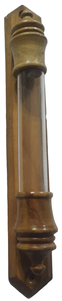 Étui de Mézouza 7 cm en Verre montée sur bois d'olivier (couleur claire)