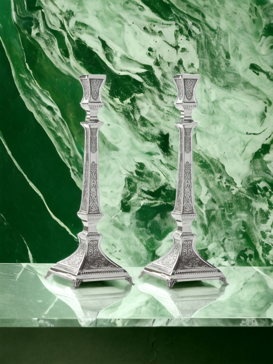 BOUGEOIRS DE CHABBAT EN ARGENT PUR : 925 ARGENT STERLING