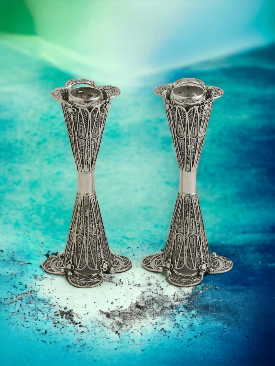 BOUGEOIRS DE CHABBAT EN ARGENT PUR 925