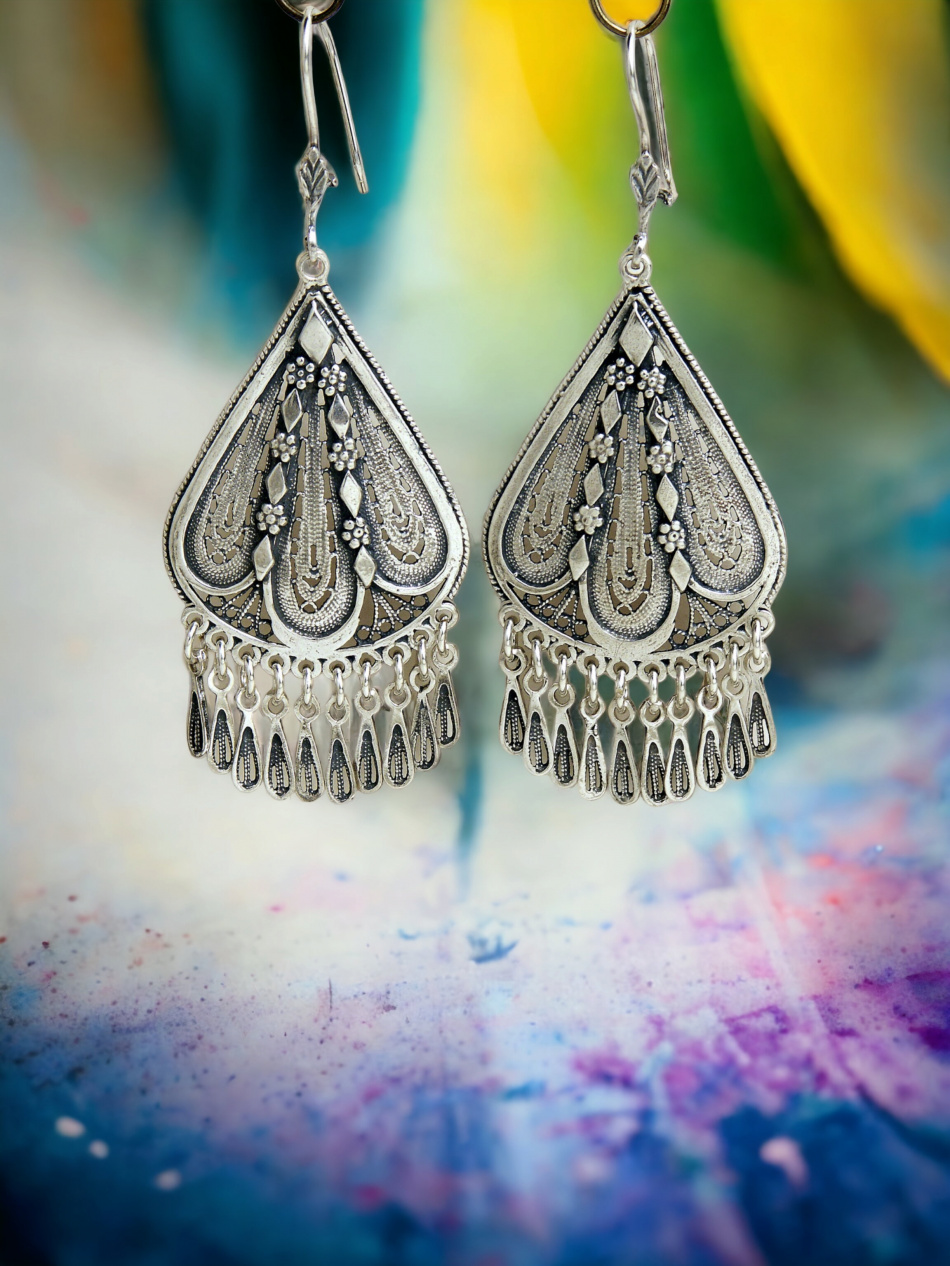 BOUCLES D'OREILLES EN ARGENT PUR 