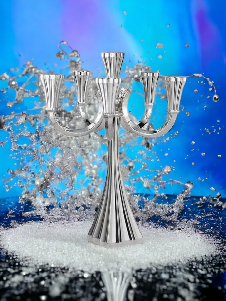 CANDELABRE DE LUXE 6 BRANCHES EN ARGENT PUR : 925 ARGENT STERLING