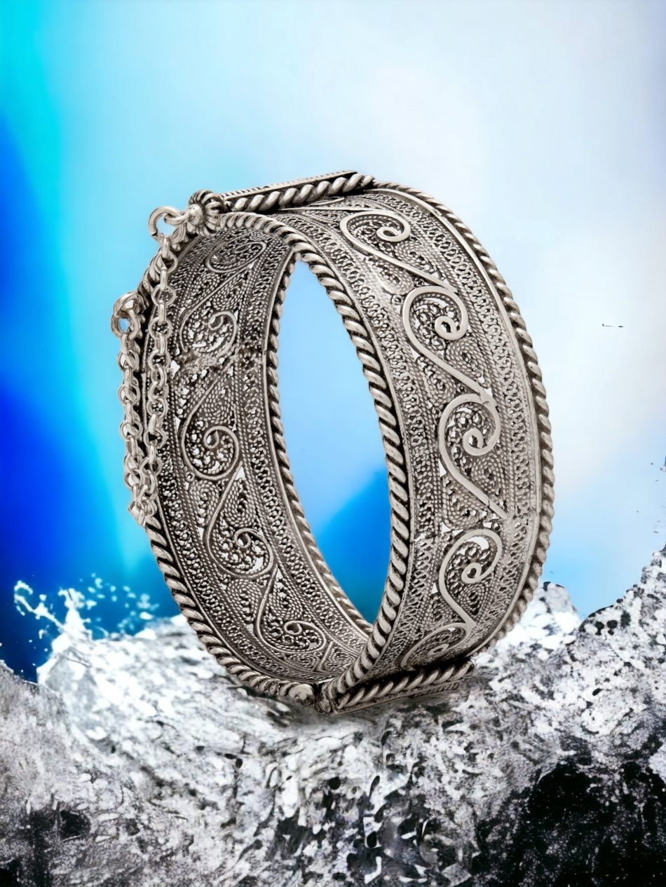 BRACELET CRÉOLE EN ARGENT PUR 