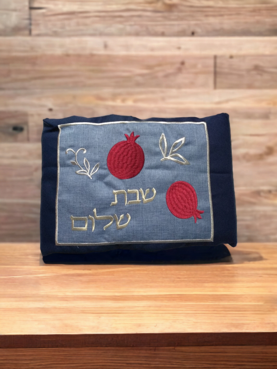 Couvre 'Halla bleu foncé grandes grenades 71×82 cm