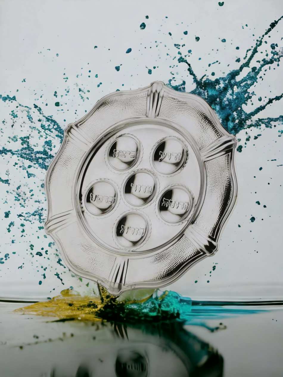 PLATEAU DE PESSA'H DE LUXE MARTELÉ ET LISSE EN ARGENT PUR : 925 ARGENT STERLING