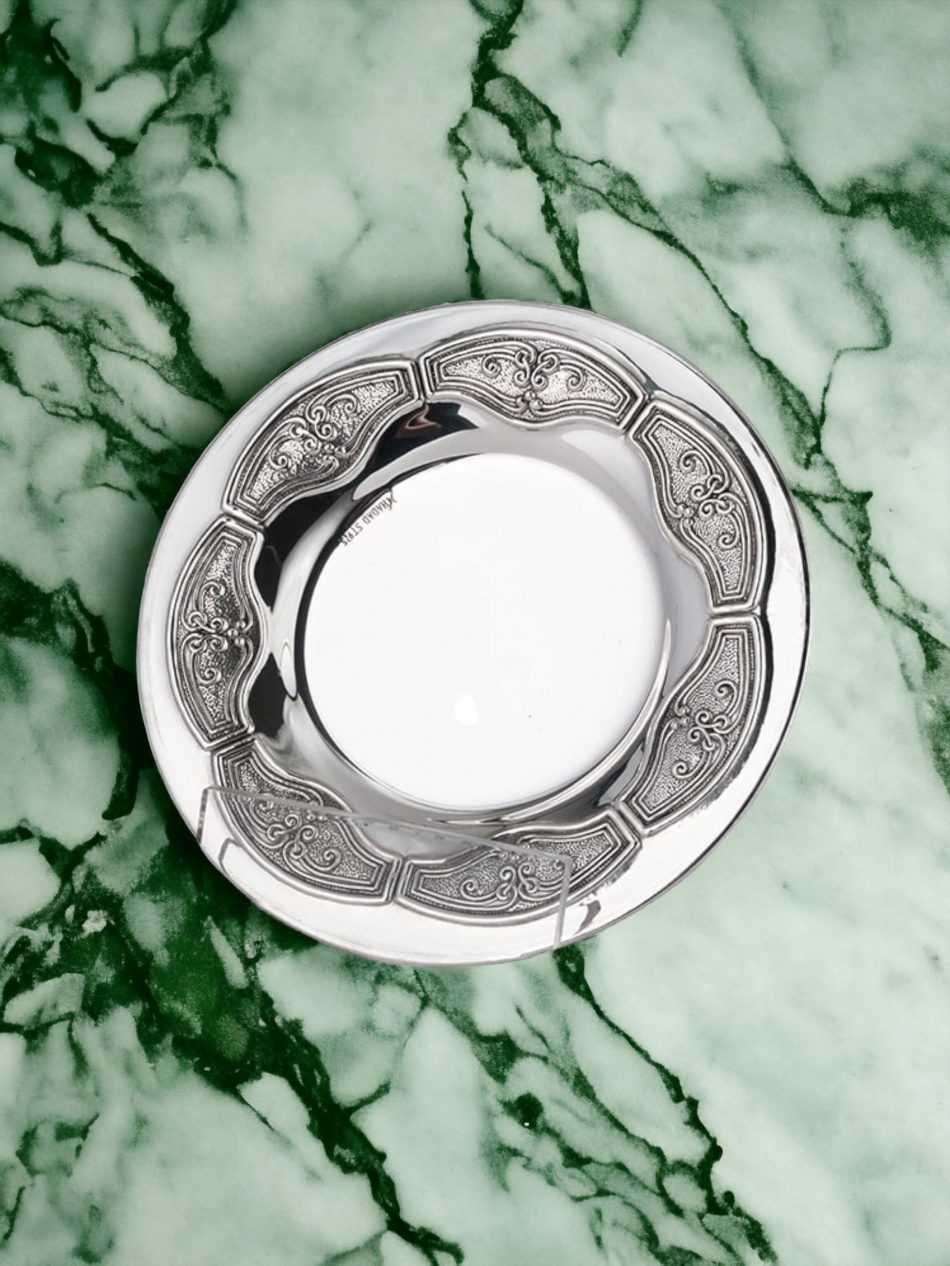 ASSIETTE POUR VERRES DE KIDOUSH EN ARGENT PUR : 925 ARGENT STERLING 