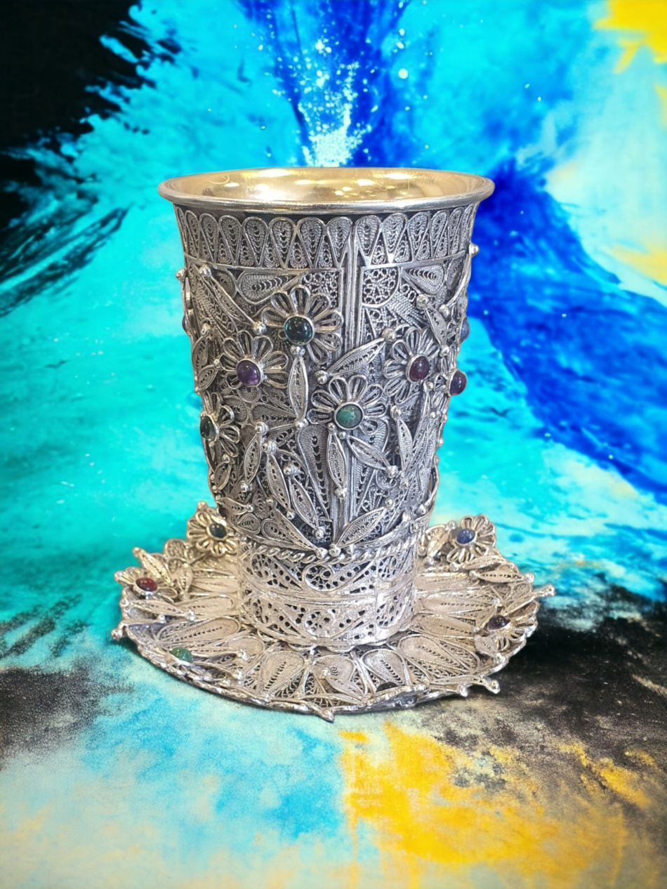 VERRE DE KIDOUSH EN ARGENT PUR 