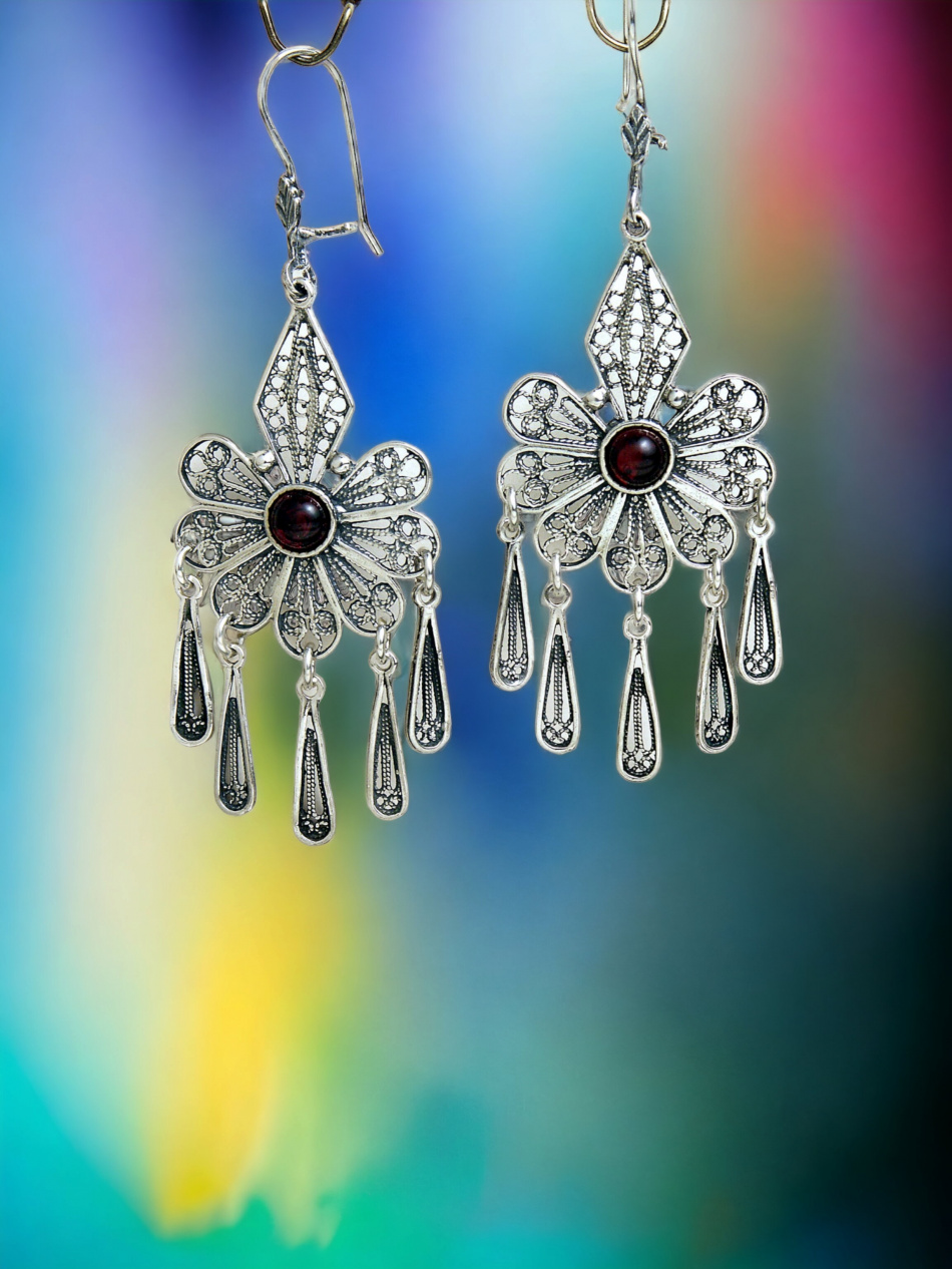 BOUCLES D'OREILLES EN ARGENT PUR 