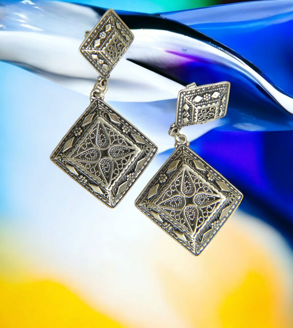 PURE SILVER EARRINGS, BUTTERFLY CLASP