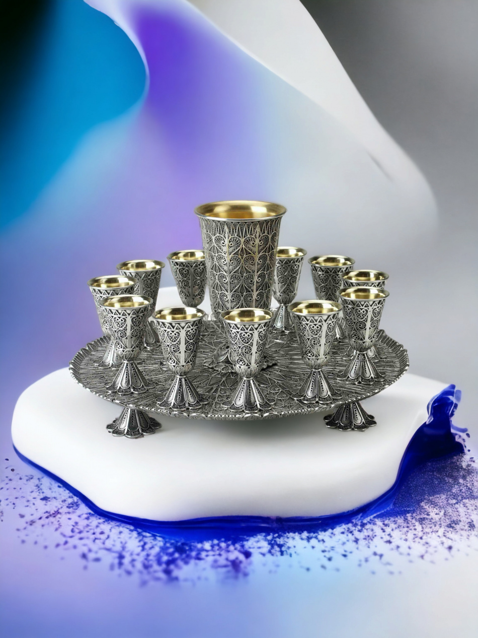 VERRES DE KIDOUSH EN ARGENT PUR 