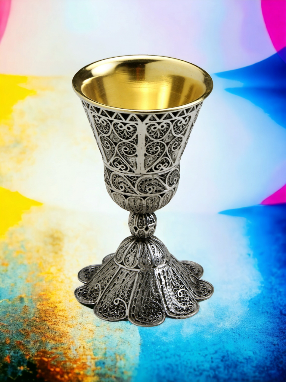 VERRE DE LUXE EN ARGENT PUR À ALCOOL 