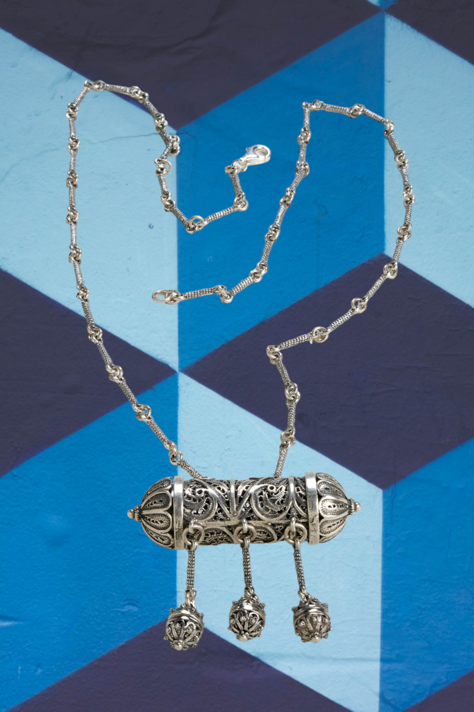 PURE SILVER AMULET NECKLACE