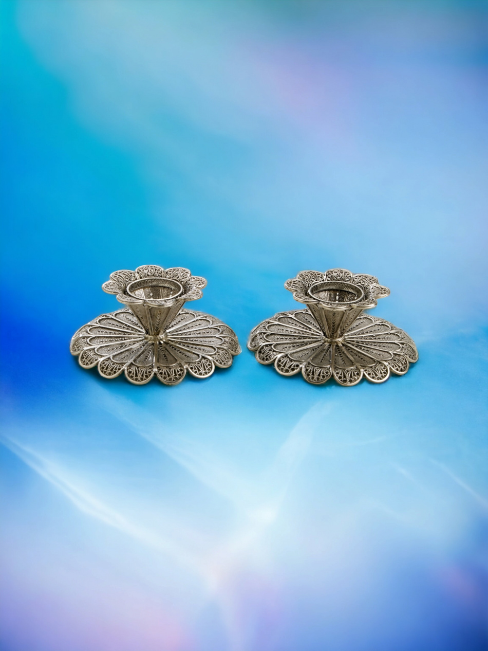 PETITS BOUGEOIRS EN ARGENT PUR 