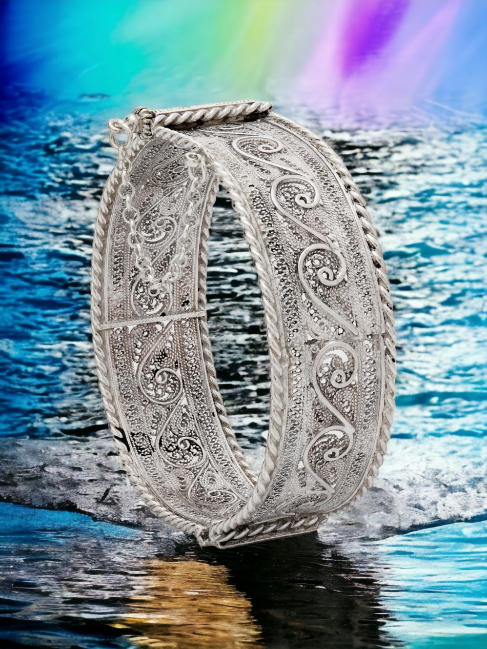 BRACELET CRÉOLE EN ARGENT PUR 