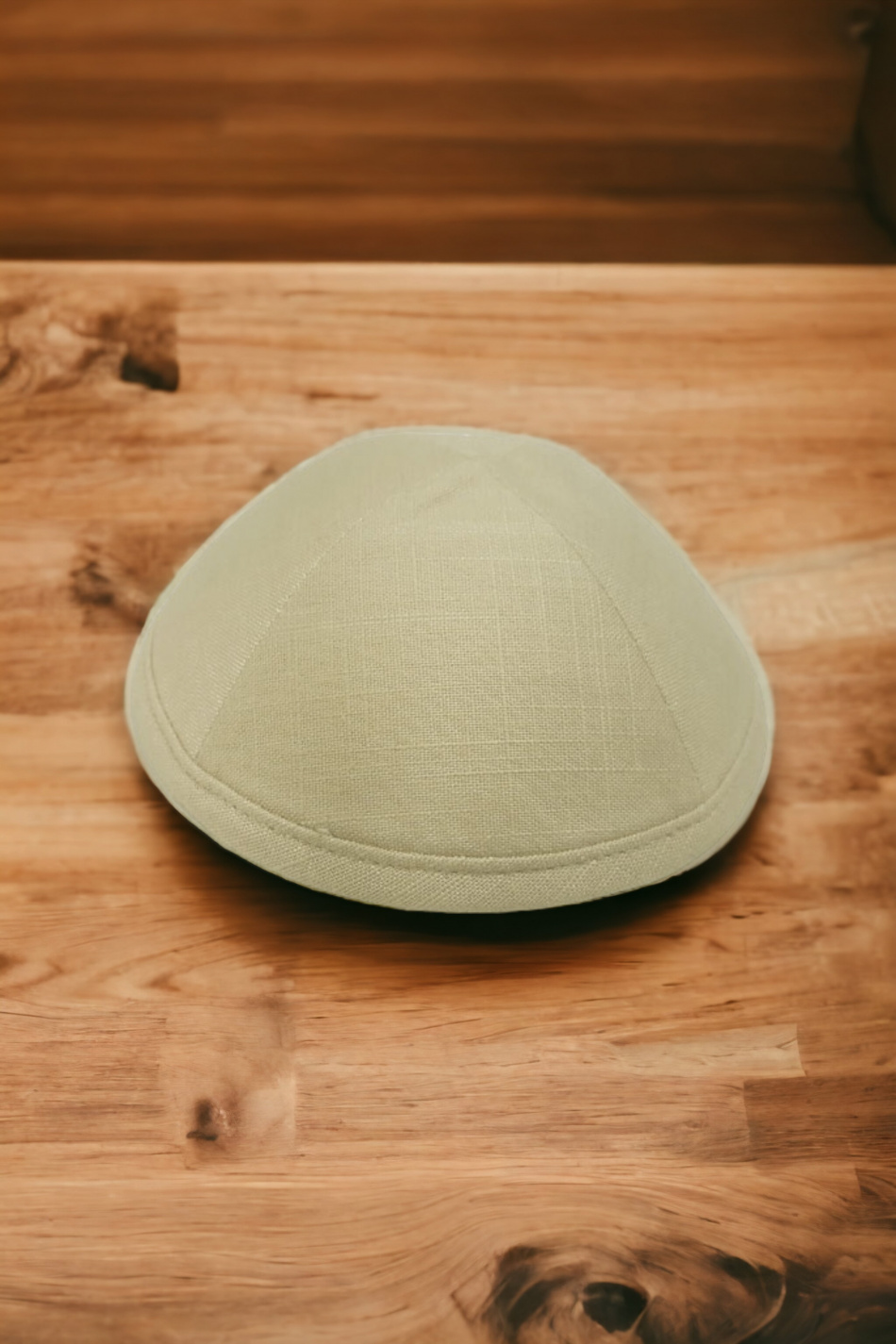 Kippa en lin blanc opale de haute qualité 18 cm