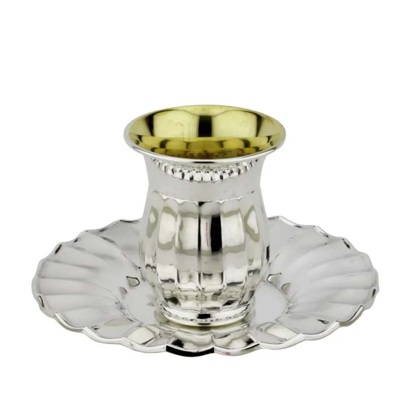 Set de Kidoush de luxe fabriqué en argent sterling 925 : argent pur