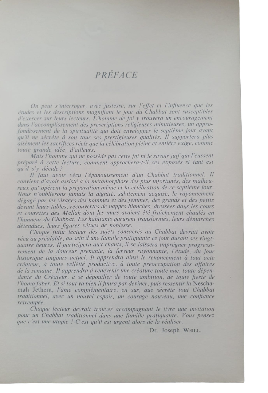 LE CHABBAT DANS LE CHOULHAN 'AROUKH