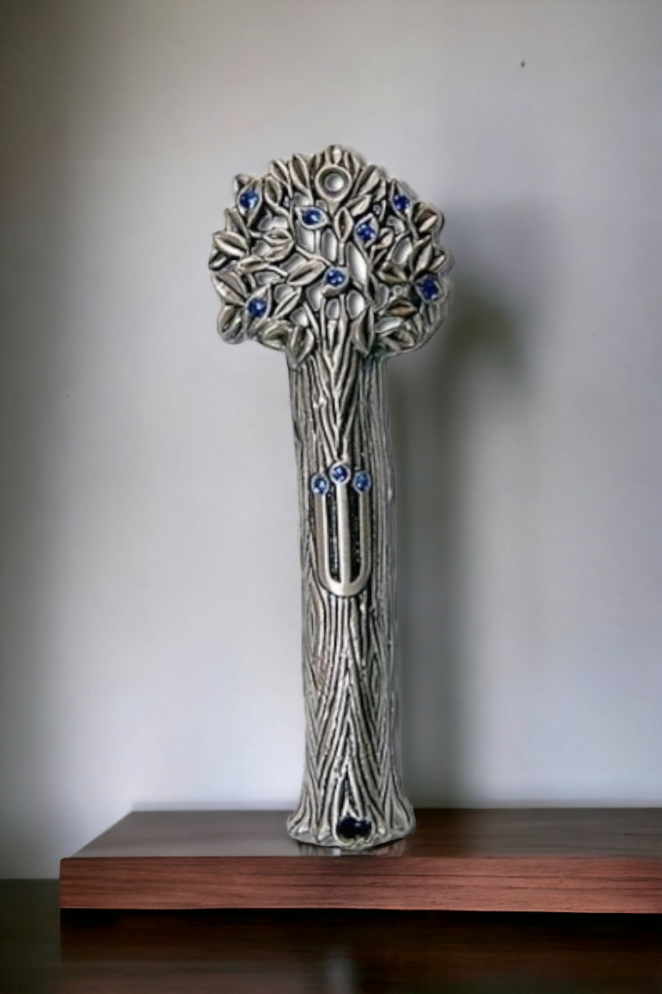 BOITIER DE MÉZOUZA HAUT DE GAMME ARBRE DE VIE COULEUR ARGENT 