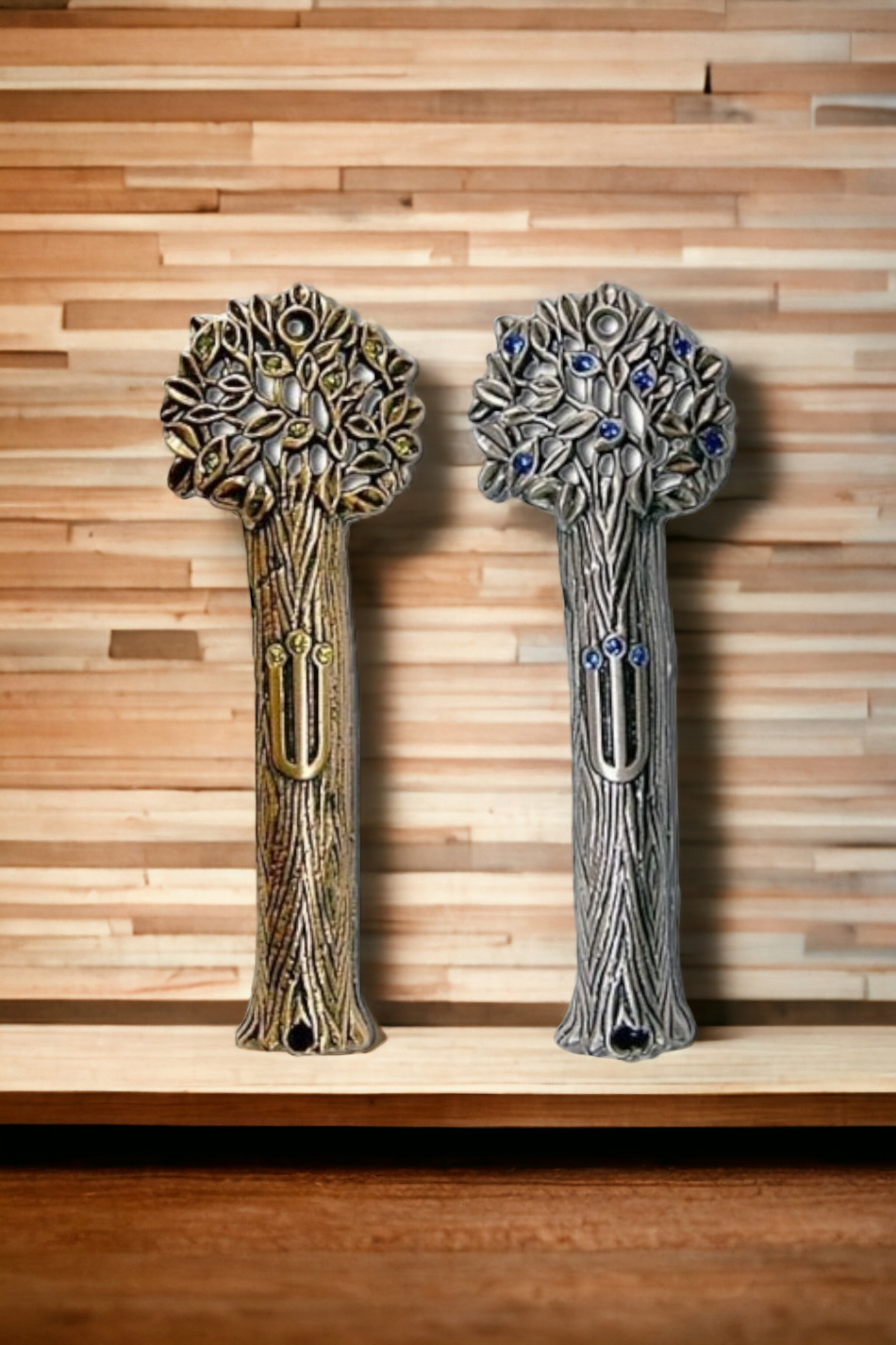 BOITIER DE MÉZOUZA HAUT DE GAMME ARBRE DE VIE COULEUR LAITON