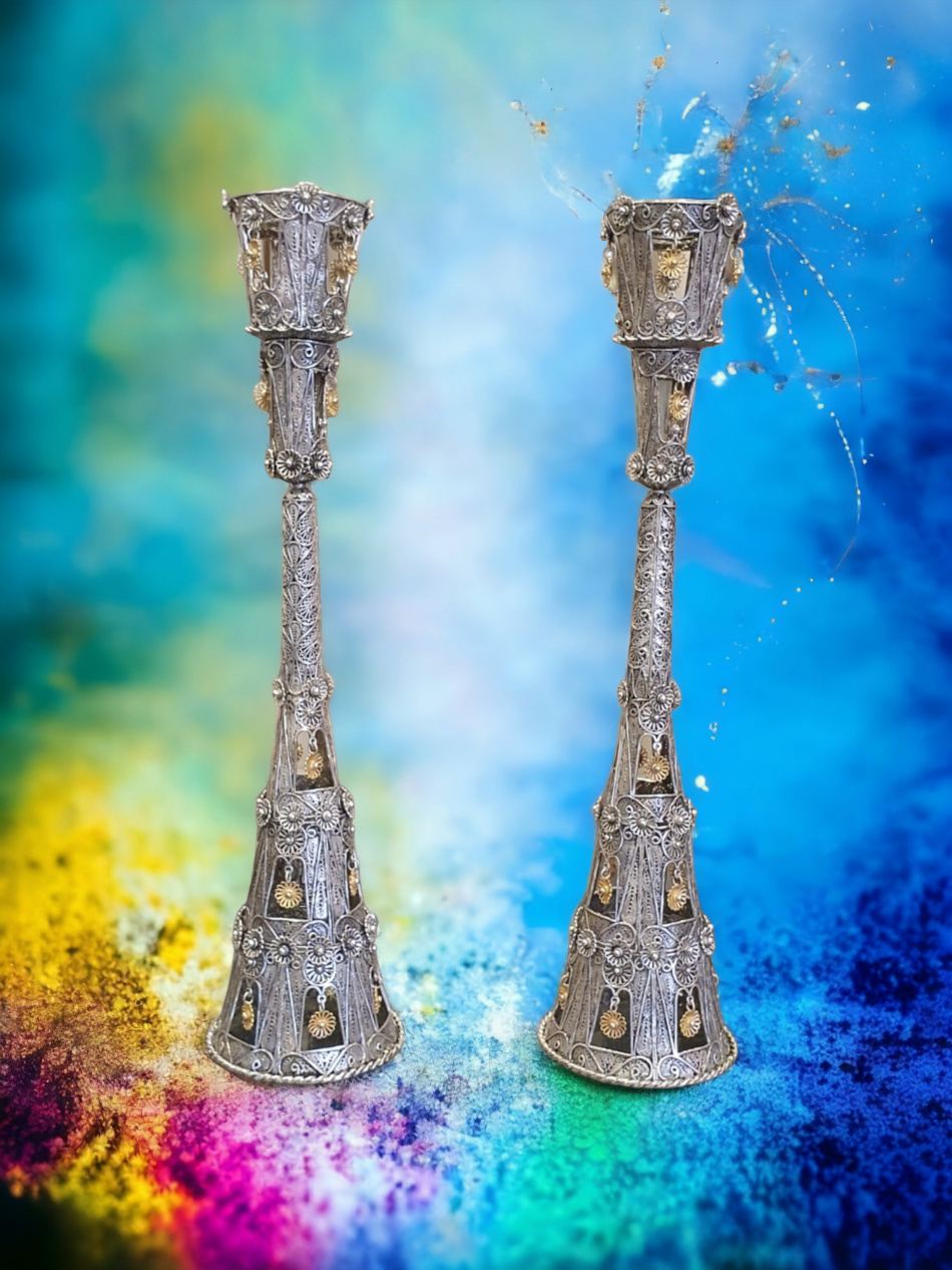 BOUGEOIRS EN ARGENT PUR 