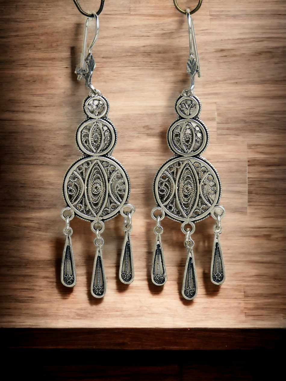 BOUCLES D'OREILLES EN ARGENT PUR 