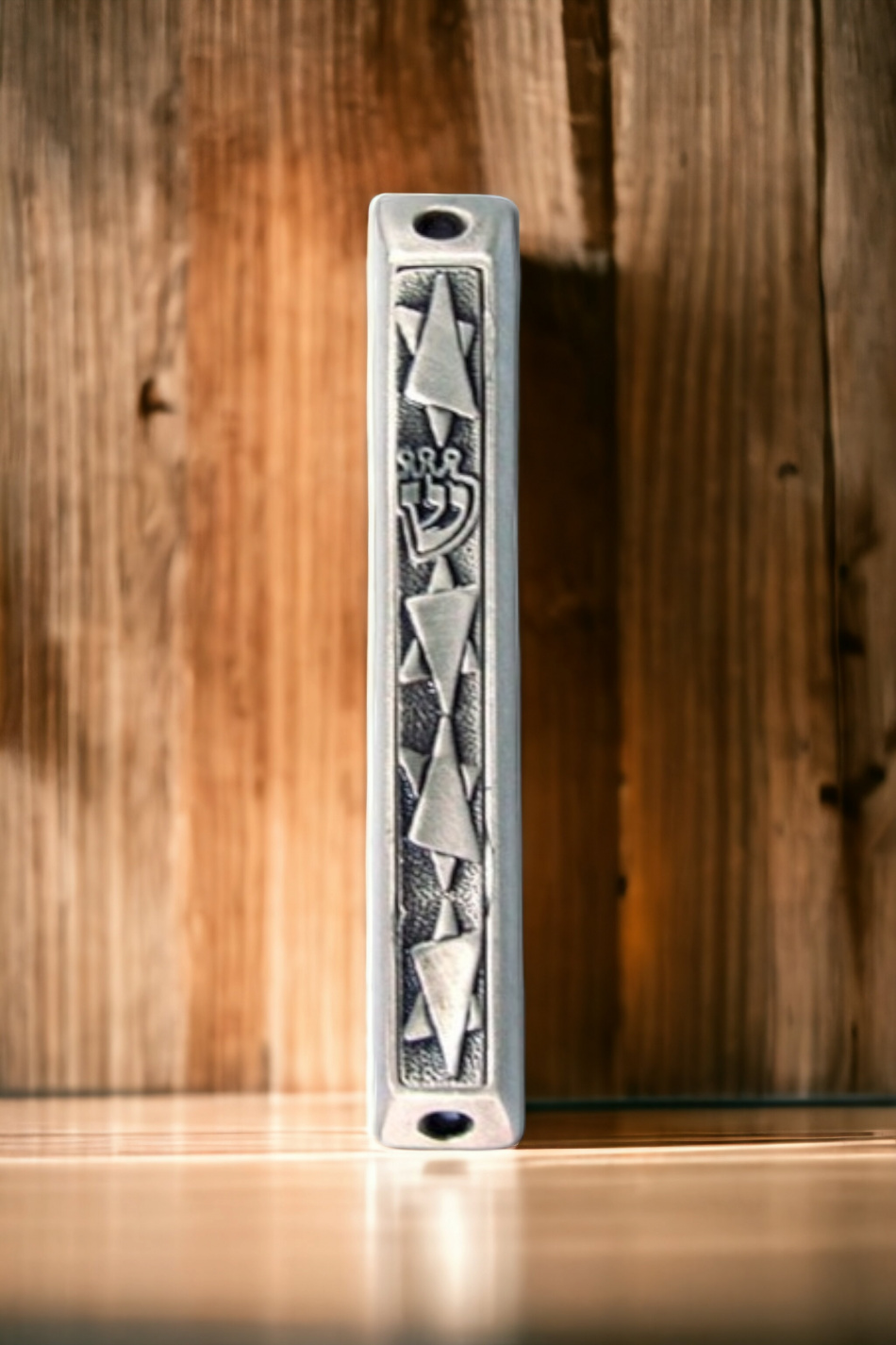 Boîtier de mézouza Maguen David couleur argent 