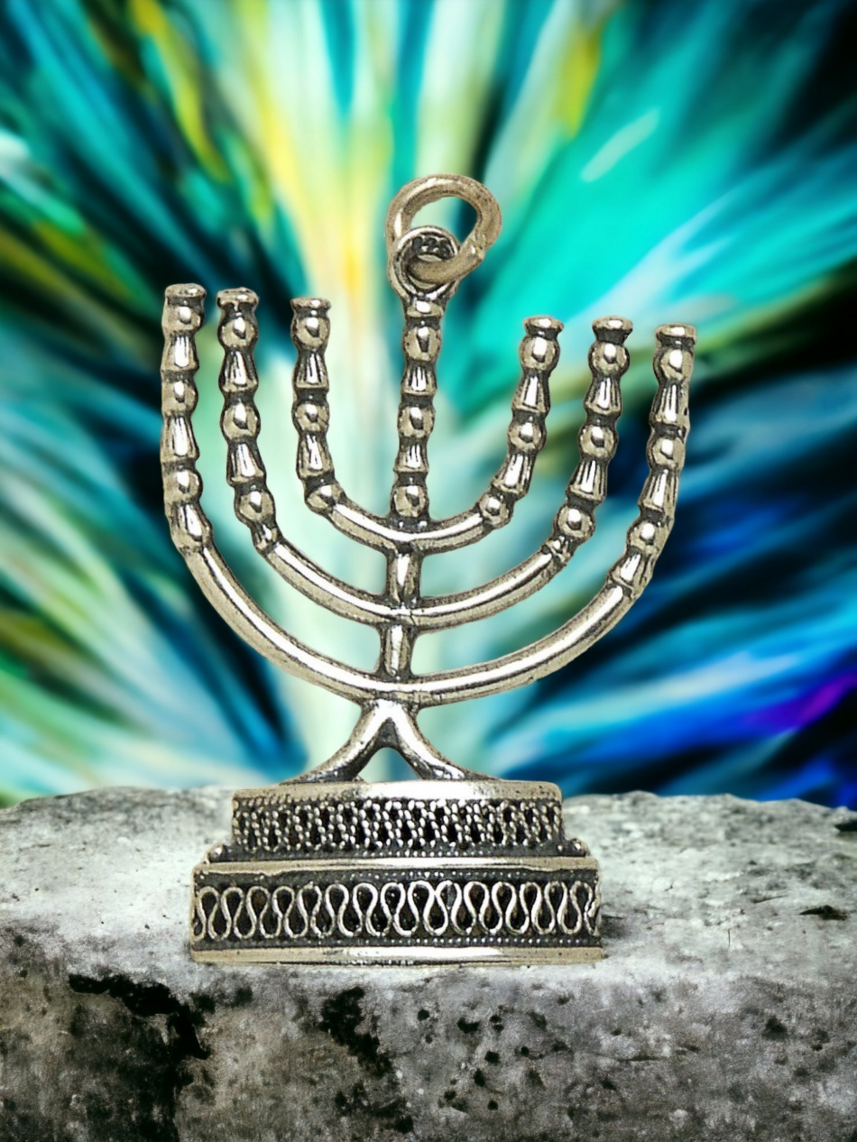 PURE SILVER MENORAH PENDANT